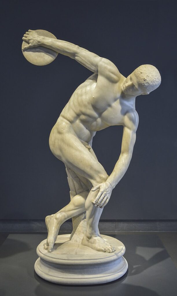discobolus in national roman museum palazzo massimo alle terme